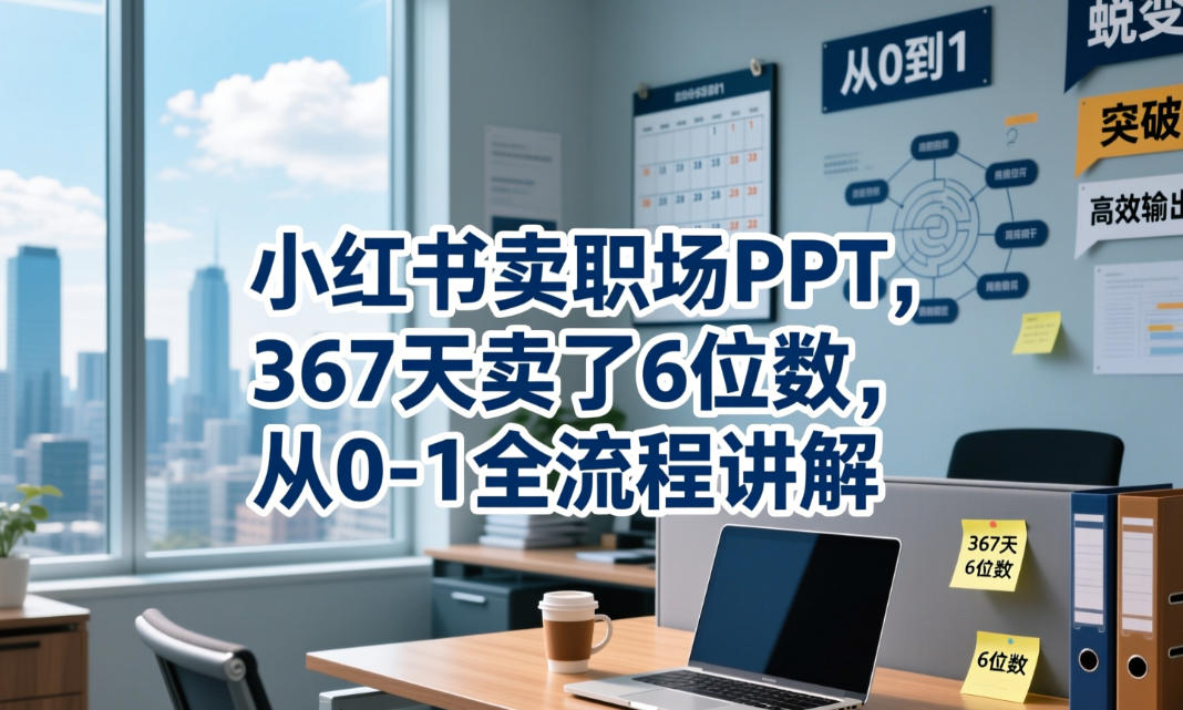 小红书卖职场PPT,367天卖了6位数,从0-1全流程讲解