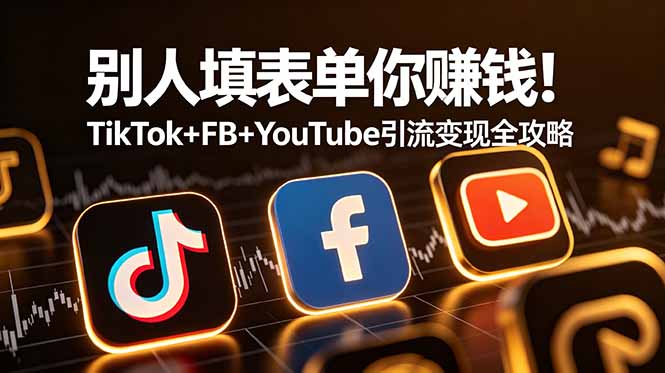 别人填表单你赚钱！TikTok+FB+YouTube 引流变现全攻略【原创双语字幕】