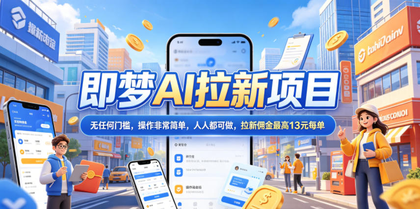 2026年即梦AI拉新项目最新玩法,无任何门槛,操作非常简单,人人都可做,拉新佣金最高13米每单(更新6月24日)