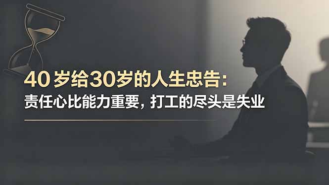 付费文章：40岁给30岁的人生忠告：责任心比能力重要，打工的尽头是失业