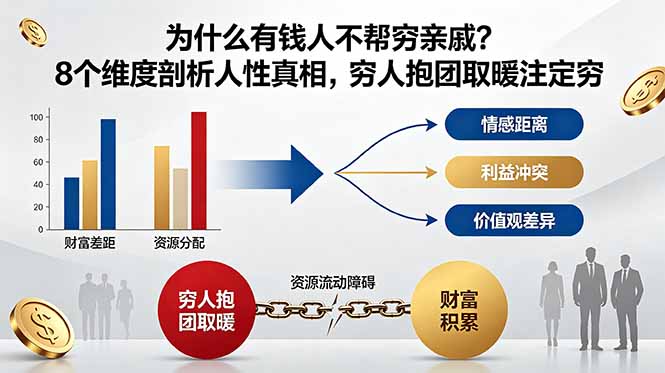 付费文章：为什么有钱人不帮穷亲戚？8个维度剖析人性真相，穷人抱团取暖注定穷