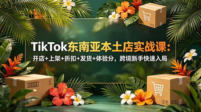 TikTok东南亚本土店实战课：开店+上架+折扣+发货+体验分，跨境新手快速入局