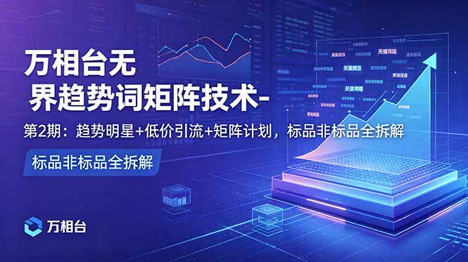 万相台无界趋势词矩阵技术-第2期：趋势明星+低价引流+矩阵计划，标品非标品全拆解