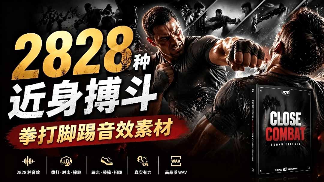 宝藏级别音效！2828种近身搏斗拳打脚踢音效素材，全部中文分类，免解压使用  Close Combat