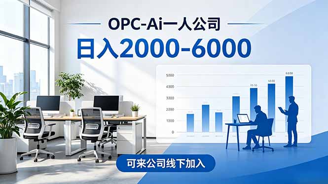 2026创业新风口—OPC一人公司模式震撼首发！日收益2000-6000+，项目绿色长久，安全稳健，合…