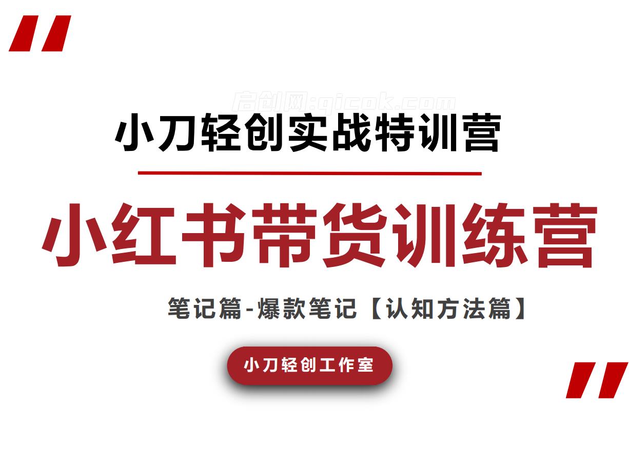 小刀轻创-小红书电商技能提升系统课2026年9月2(价值3980元) 小刀轻创-小红书电商技能提升系统课2026年9月2(价值3980元)