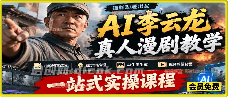 AI李云龙真人漫剧教学【猫腻动漫出品】,小说剧本改写、提示词推理、AI生图生成、视频剪辑封面,一站式实操课程 AI李云龙真人漫剧教学【猫腻动漫出品】,小说剧本改写、提示词推理、AI生图生成、视频剪辑封面,一站式实操课程