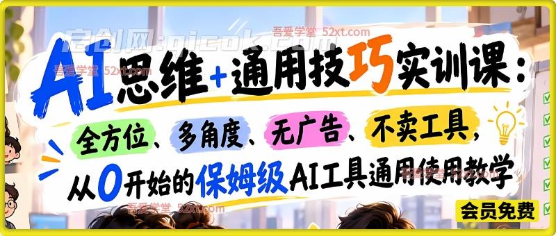 AI思维+通用技巧实训课:全方位、多角度、无广告、不卖工具,从0开始的保姆级AI工具通用使用教学 AI思维+通用技巧实训课:全方位、多角度、无广告、不卖工具,从0开始的保姆级AI工具通用使用教学
