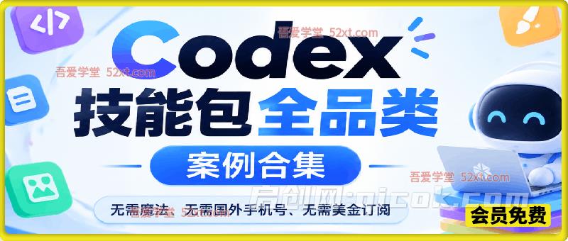Codex技能包全品类案例合集,无需魔法、无需国外手机号、无需美金订阅 Codex技能包全品类案例合集,无需魔法、无需国外手机号、无需美金订阅