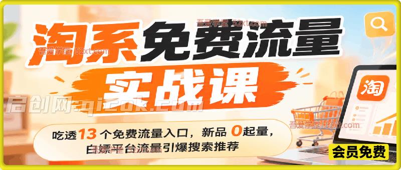 淘系免费流量实战课|吃透 13 个免费流量入口,新品破 0 起量,白嫖平台流量引爆搜索推荐 淘系免费流量实战课|吃透 13 个免费流量入口,新品破 0 起量,白嫖平台流量引爆搜索推荐