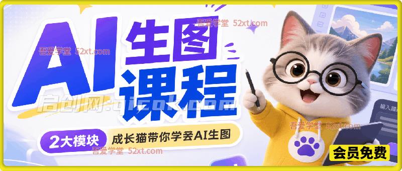 AI生图课程,2大模块成长猫带你学会AI生图 AI生图课程,2大模块成长猫带你学会AI生图