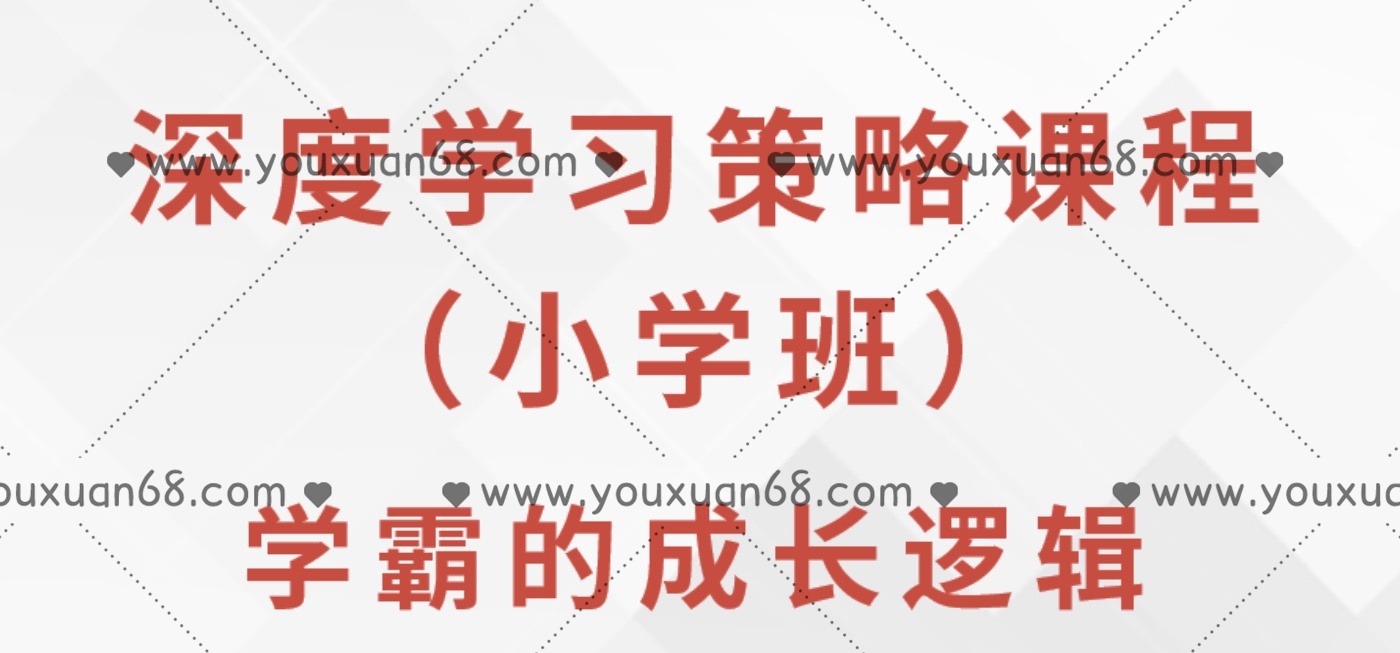 叶修《深度学习策略课程·小学班》学霸的成长逻辑-亲子教育