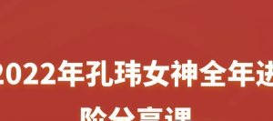 2022年孔玮女神全年进阶分享课-个人发展