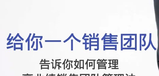 告诉你如何管理一个销售团队,高业绩销售团队管理法(89节课)-团队管理