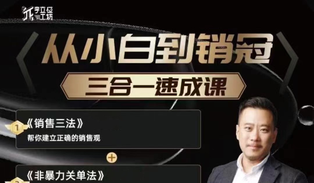 李立恒从小白到销冠 三合一速成：销售三法+非暴力关单法+销售系统挖需课 (27节)-销售技巧