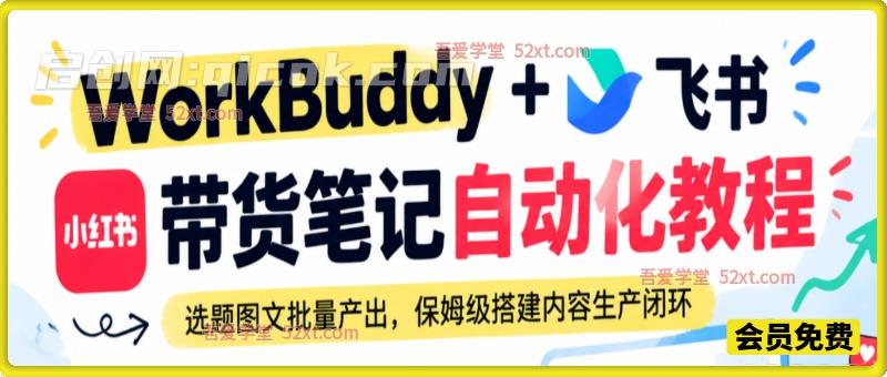 WorkBuddy + 飞书小红书带货笔记自动化教程，选题图文批量产出，保姆级搭建内容生产闭环