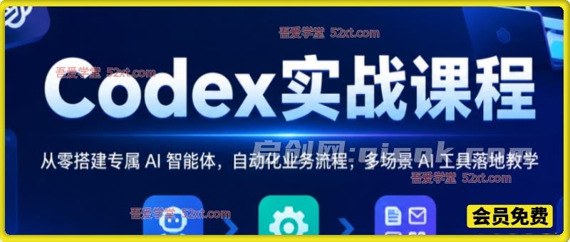 Codex实战课程，从零搭建专属 AI 智能体，自动化业务流程，多场景 AI 工具落地教学