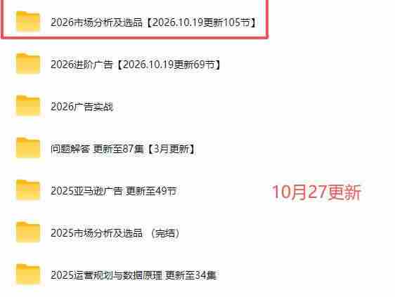 (21189期)2026亚马逊跨境电商实战教程-更新1027,从市场分析、AI智能选品到广告投放、店铺运营及盈利增长全流程教学