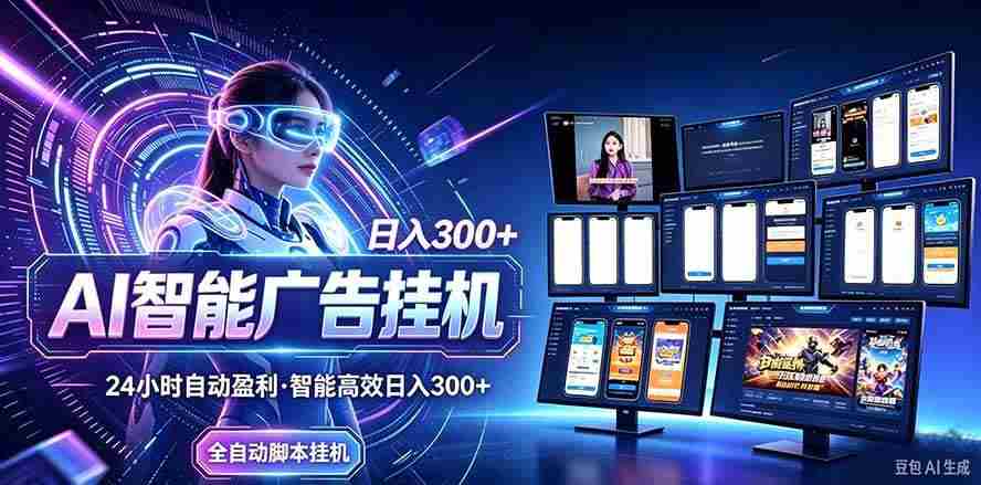 （20900期）24小时AI广告挂机｜在家就能做的被动副业